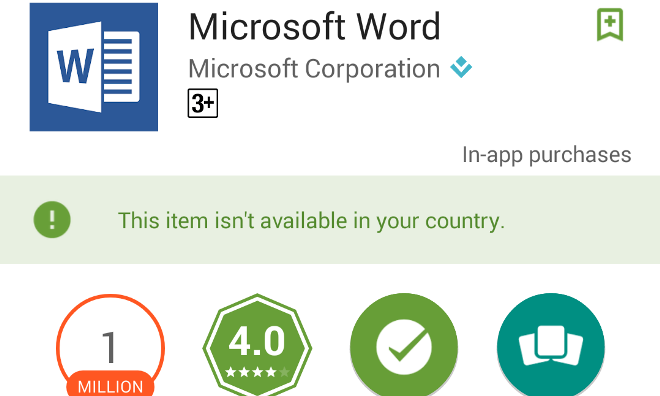 Microsoft Office Word vẫn chưa tải về được tại Việt Nam