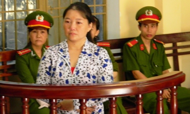 Nguyễn Thị Thanh Trinh tại phiên tòa. Ảnh CTV