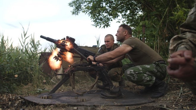 Binh sỹ Ukraine trong một cuộc giao tranh với lực lượng ly khai ở miền Đông. (Nguồn: Reuters)