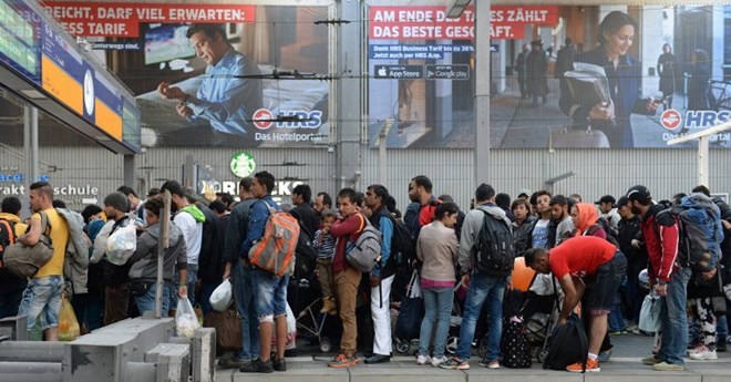 Người tị nạn tại ga trung tâm Munich, Đức. (Nguồn: AFP)