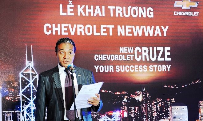 Ông Wail A. Farghaly, Tổng Giám đốc GM Việt Nam phát biểu tại lễ khai trương Chevrolet Newway