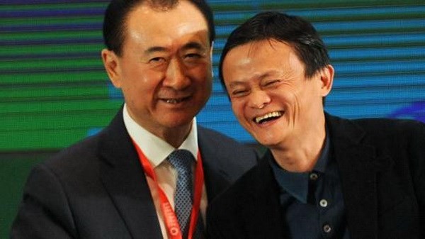 Wang Jianlin (trái) và Jack Ma. (Nguồn: Getty images)