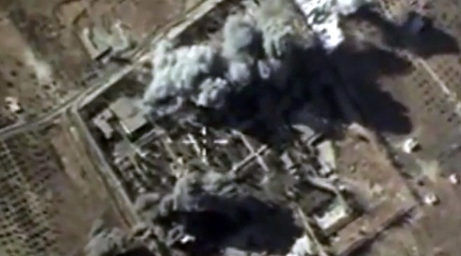 Máy bay Nga không kích trúng một mục tiêu khủng bố ở Syria. Nguồn: AFP