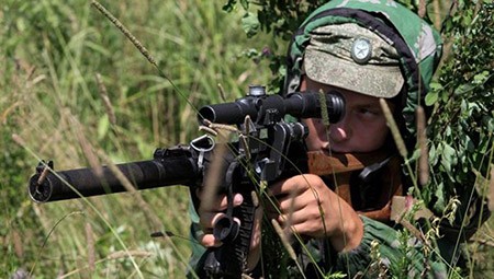 Một lính đặc nhiệm Nga trong cuộc tập trận - Ảnh: RIA