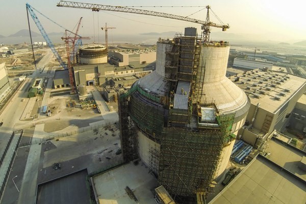 Một lò phản ứng hạt nhân đang được xây dựng tại tỉnh Triết Giang, Trung Quốc. (Nguồn: China Daily/ANN)