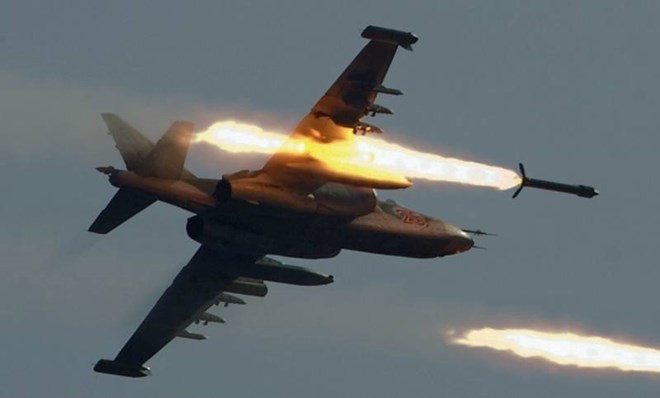 Máy bay chiến đấu Nga không kích mục tiêu ở Syria. (Nguồn: english.republika.mk)