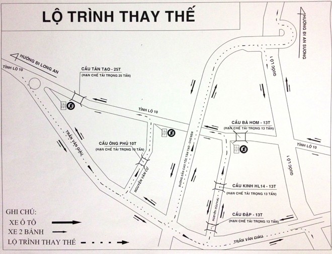 Phân luồng giao thông nhiều tuyến đường khu trung tâm TP.HCM
