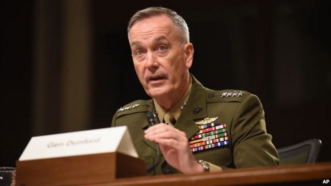 Chủ tịch Hội đồng Tham mưu trưởng liên quân Mỹ, Tướng Joseph Dunford. (Ảnh: AFP)