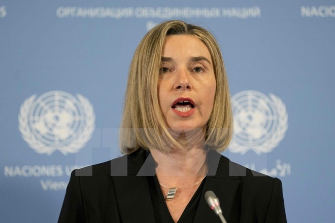 Đại diện cấp cao về chính sách an ninh và đối ngoại của EU Federica Mogherini. (Ảnh: AFP/TTXVN)