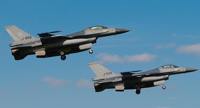 Máy bay chiến đấu của Hà Lan, nước thành viên NATO tham gia không kích IS ở Syria. (Nguồn: sputnik)