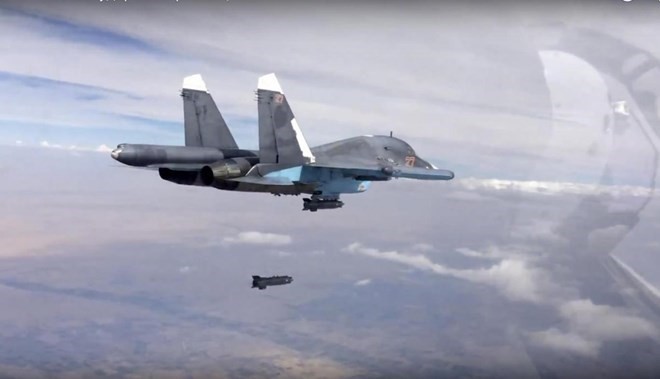 Máy bay Nga tham gia chiến dịch không kích tại Syria. Nguồn: independent.co.uk.