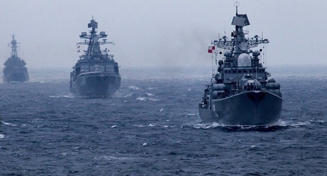 Tàu chiến của Hạm đội Thái Bình Dương (Nga). (Nguồn: Sputnik) 
