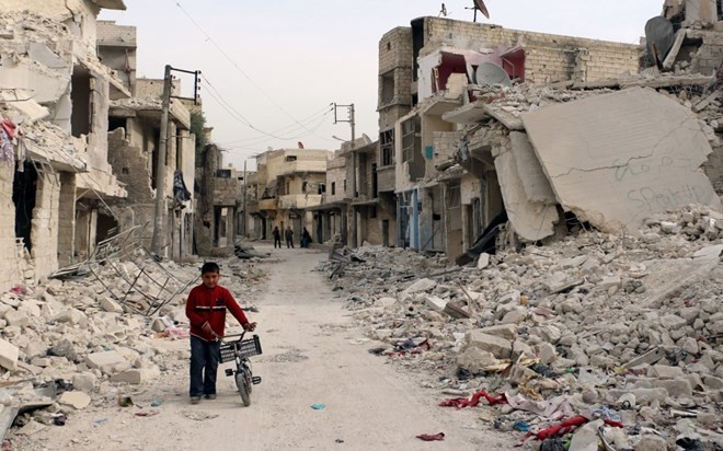 Cơ sở hạ tầng của Syria đã bị tàn phá nghiêm trọng do giao tranh. (Nguồn: Getty Images)