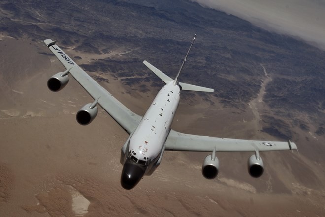 Máy bay trinh sát chiến lược RC-135V của Mỹ. (Nguồn: Wikipedia)