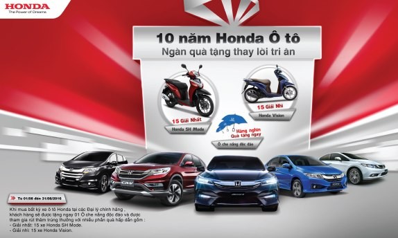 Tri ân đặc biệt nhân dịp 10 năm ra mắt ô tô Honda đầu tiên