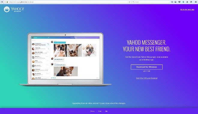 Ứng dụng Yahoo Messenger hoàn toàn mới, Yahoo gọi đây là khai tử ứng dụng cũ.