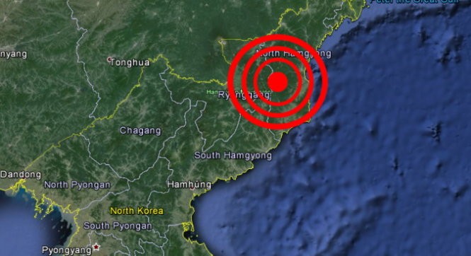 Địa điểm được ghi nhận xảy ra chấn động lớn trên bề mặt của Triều Tiên - Ảnh: Reuters