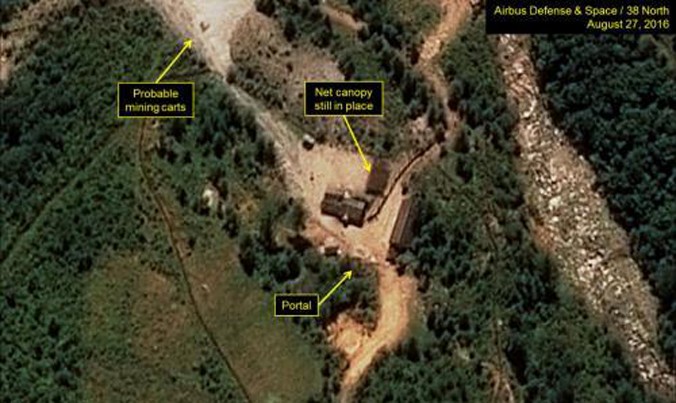 Bãi thử hạt nhân Punggye-ri tại miền đông bắc Triều Tiên. Ảnh: Yonhap/TTXVN.