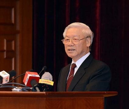 Tổng Bí thư Nguyễn Phú Trọng phát biểu tại lễ kỷ niệm. Ảnh: Duy Linh/Báo Nhân Dân