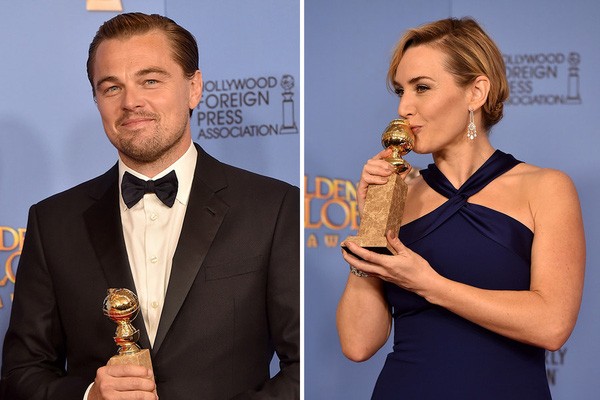 Leonardo DiCaprio và Kate Winslet cùng nhận giải Quả cầu vàng 2016