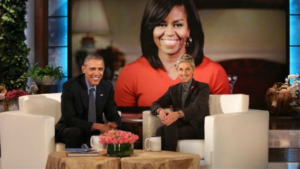 Vợ chồng Tổng thống Mỹ Obama tỏ tình trên sóng truyền hình.
