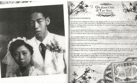 Bức ảnh đám cưới của ông Koon Chin và bà Mary. Ông gọi bà là "người con gái đẹp nhất Kampung". Ảnh: herworldplus.