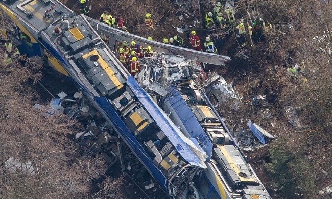 Hiện trường vụ tai nạn xe lửa ở Bad Aibling.
