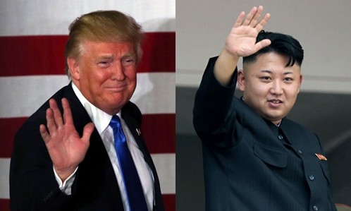 Ứng viên tổng thống Mỹ Donald Trump và nhà lãnh đạo Triều Tiên Kim Jong-un. Ảnh: AP