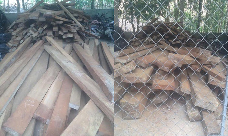 Nhiều gỗ lậu thành phẩm được phát hiện tàng trữ tại xưởng mộc của người nhà chủ tịch xã Thượng Quảng, Nam Đông. 