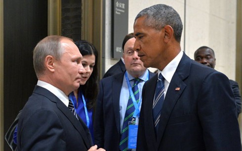 Tổng thống Nga Vladimir Putin và Tổng thống Mỹ Barack Obama tại Hội nghị G20. (Ảnh: Getty)