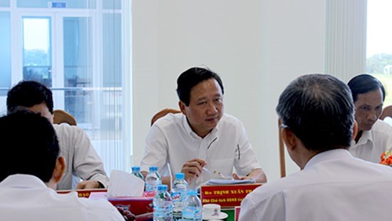 Ông Trịnh Xuân Thanh tại một cuộc họp ở Hậu Giang.