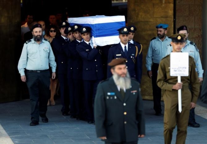 Lực lượng quân đội danh dự rước linh cữu ông Shimon Peres