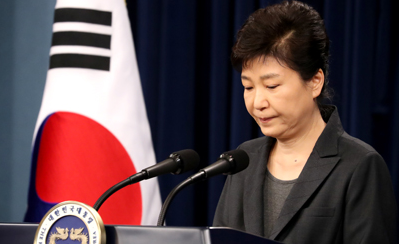 Tổng thống Hàn Quốc Park Geun-hye trong bài phát biểu trên truyền hình mới đây.