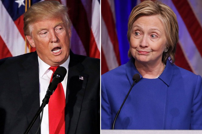 Tổng thống Mỹ đắc cử Donald Trump (trái) và bà Hillary Clinton. Ảnh: Reuters