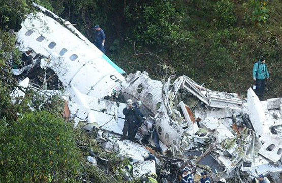 Máy bay chở đội bóng Brazil không còn nhiên liệu tại thời điểm bị rơi.