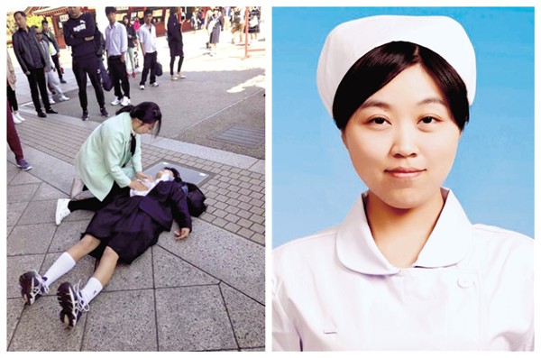 Nữ y tá tốt bụng giúp đỡ nữ sinh bị động kinh giữa khu du lịch.
