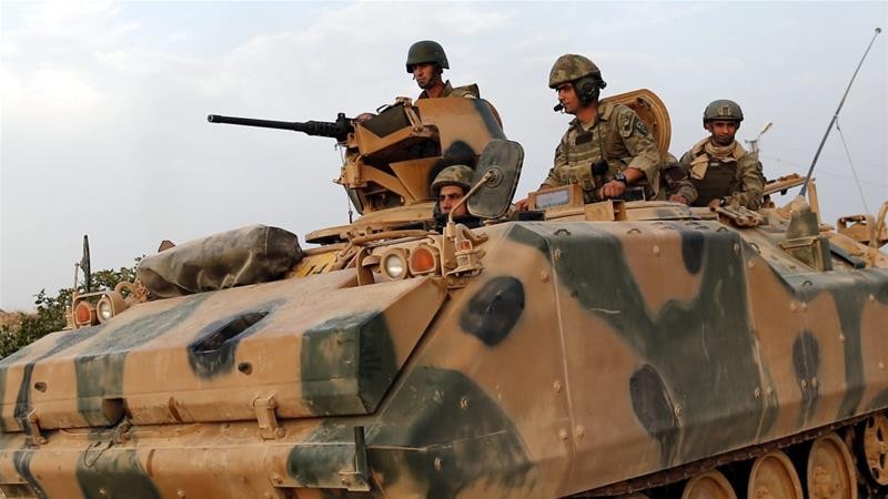 Lực lượng Thổ Nhĩ Kỳ tiến hành cuộc tập trận đầu tiên tại căn cứ quân sự Tariq bin Ziyad vào Chủ Nhật (18/6). Ảnh: EPA