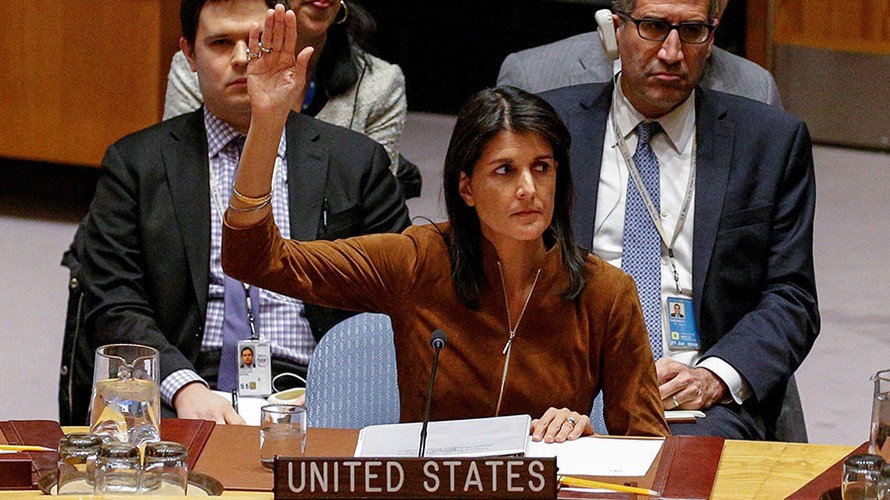 Đại sứ Mỹ tại Liên Hợp Quốc Nikki Haley. Ảnh: Reuters