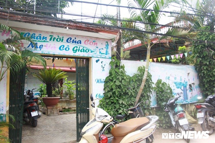Cơ sở mầm non tư thục Hoa Anh Đào, xã Tiền Phong, huyện Thường Tín, Hà Nội. Ảnh: VTC News