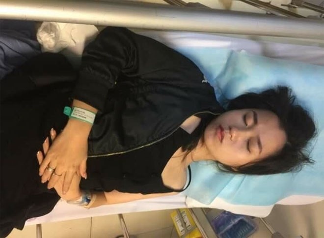 Hình ảnh ốm yếu, tiều tuỵ của Lâm Vỹ Dạ trong bệnh viện.