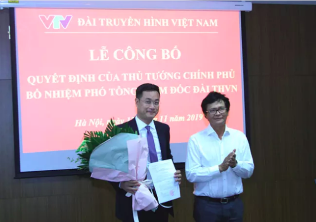 Ông Lê Ngọc Quang (trái) được bổ nhiệm chức Phó tổng giám đốc VTV.