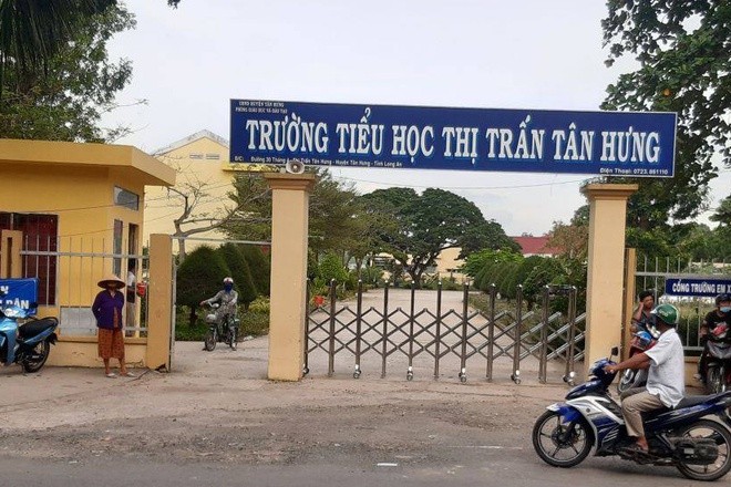 Trường Tiểu học thị trấn Tân Hưng, nơi xảy ra vụ việc. Ảnh: A.L.