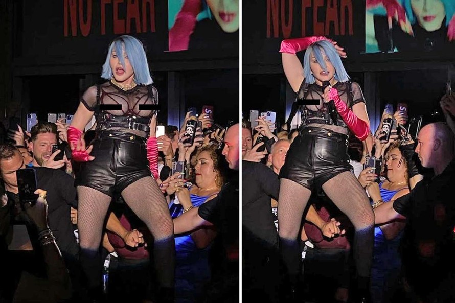 Madonna gây sốc vì mặc áo xuyên thấu lộ nguyên vòng một ‘nhức mắt’ trên sân khấu