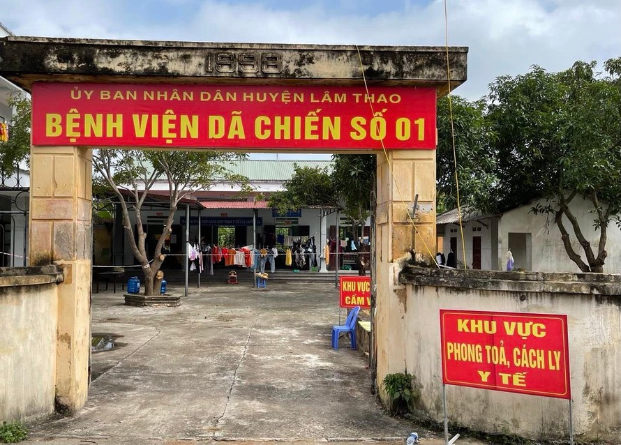 Bệnh viện Dã chiến số 1 tỉnh Phú Thọ đang điều trị cho nhiều F0 Ảnh: Thái Hà