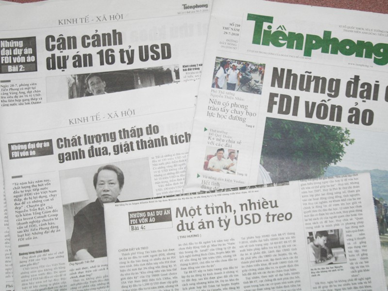 Loạt bài Những đại dự án FDI vốn ảo trên Tiền Phong được nhiều chuyên gia lên tiếng, cảnh báo. Ảnh: Đình Thắng