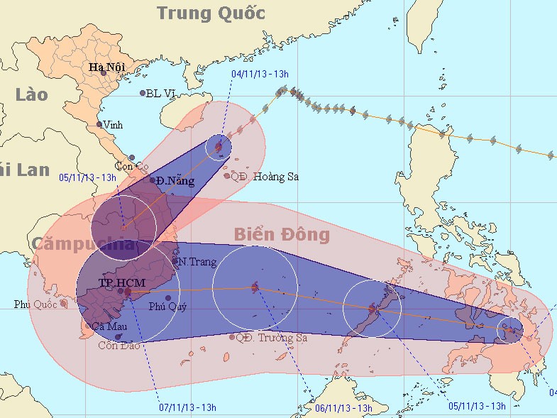 Bão Krosa tiến gần Đà Nẵng và Bình Định, xuất hiện áp thấp gần biển Đông