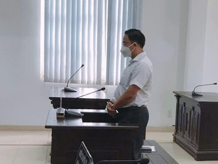 Ông Hồ Hữu Nhân tại phiên tòa. Ảnh: Tân Châu