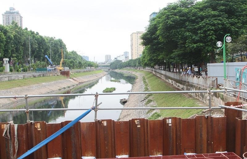 Một phần cống bao gom nước thải cho sông Tô Lịch đã hoàn thành