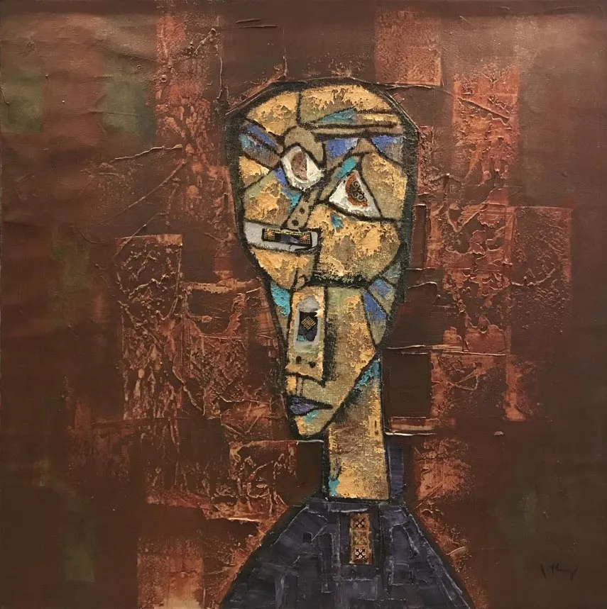 Tác phẩm December 1. Chất liệu Sơn dầu (100x100cm) của họa sĩ Vũ Thăng.