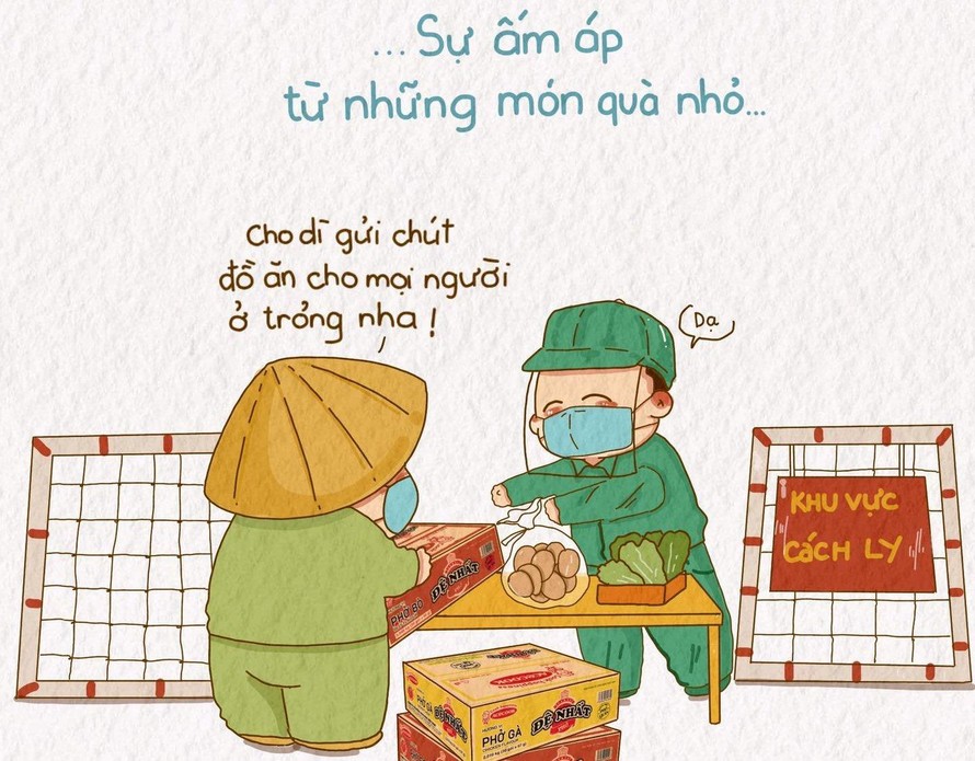 Ấn tượng bộ tranh về tình nguyện viên chống dịch